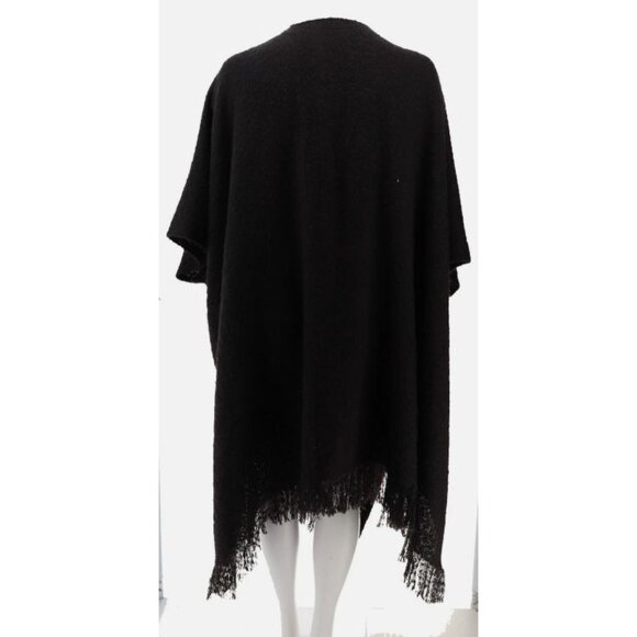 G Giuliana Black Label Duster-Length Cardigan Poncho 764-261 BLACK Missy OS - Picture 4 of 4